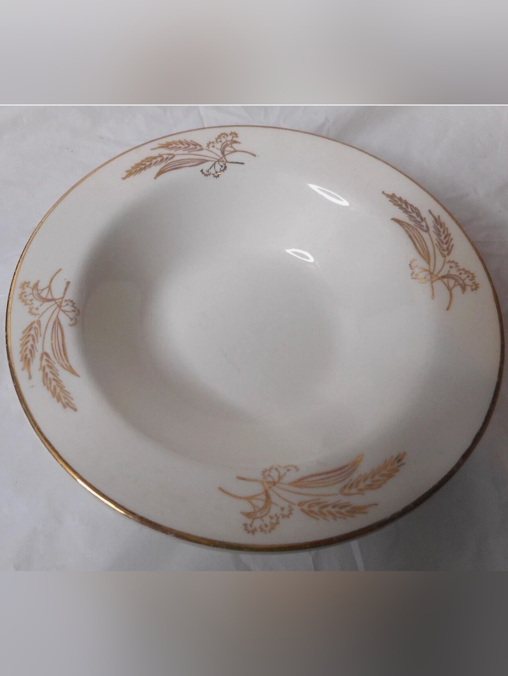 💰8 Vintage 1950's Lifetime China Prarie Gold Fruit Dessert Bowls